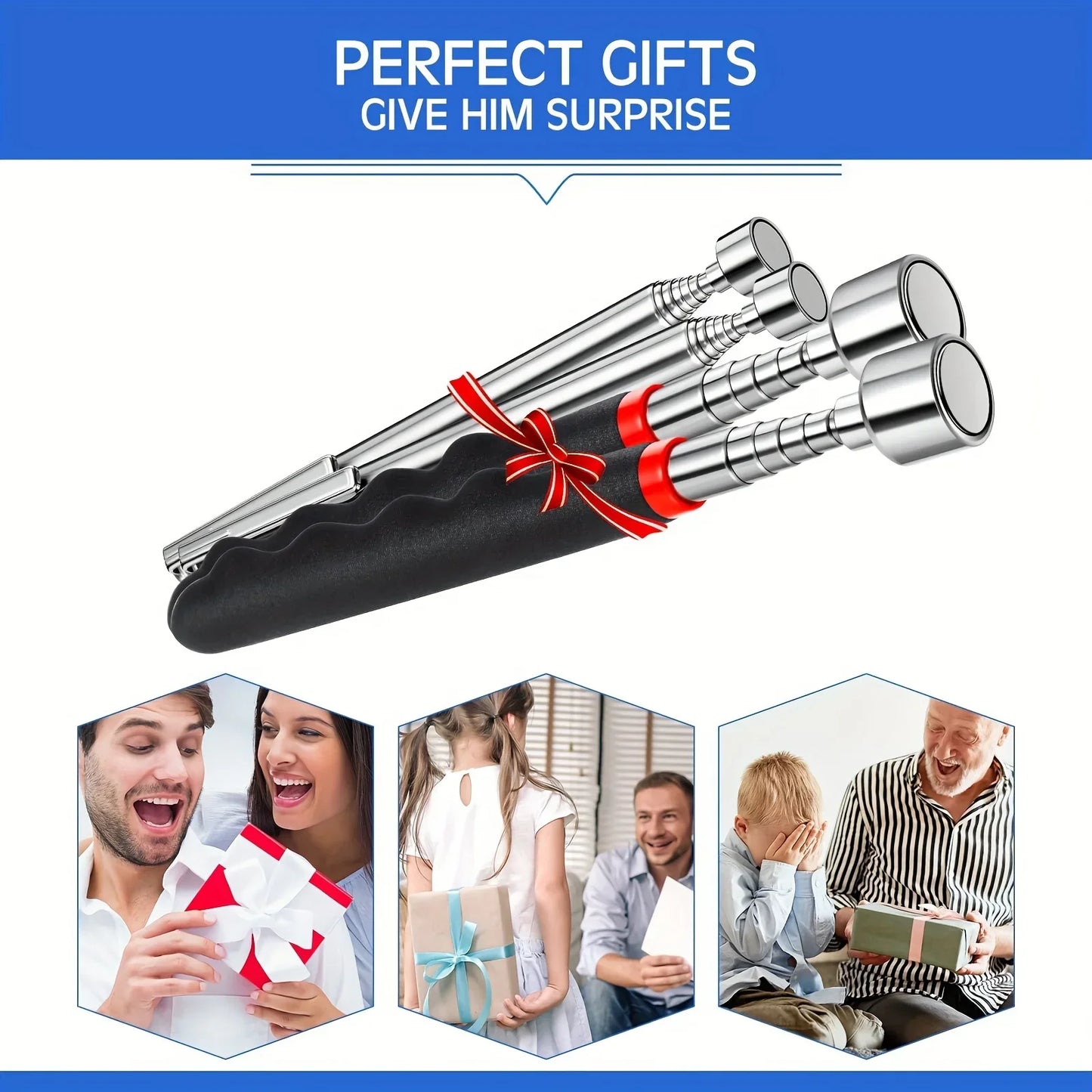 Handheld Telescoping Magnetic Grabber – Extendable Pickup Pen Tool, Portable Magnet for Hard-to-Reach Spots LadyShow.Store
