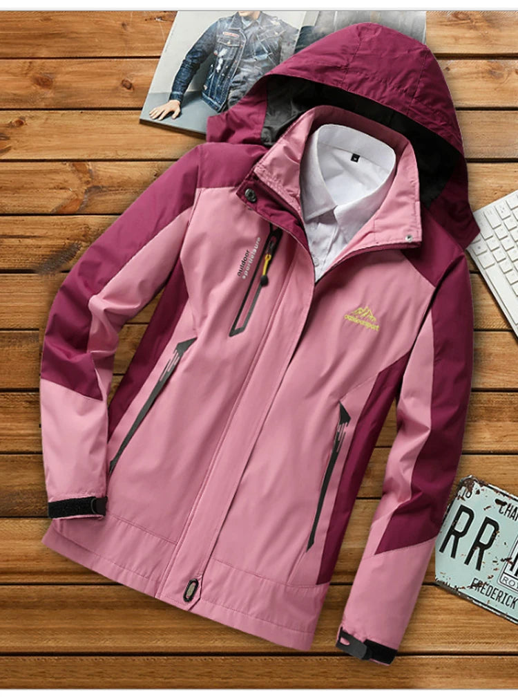 TRVLWEGO Women's Waterproof Hiking Jacket Windproof Windbreaker Camping Hunting Climbing Trekking Fishing Coat Outdoor Clothing Pi-Mart