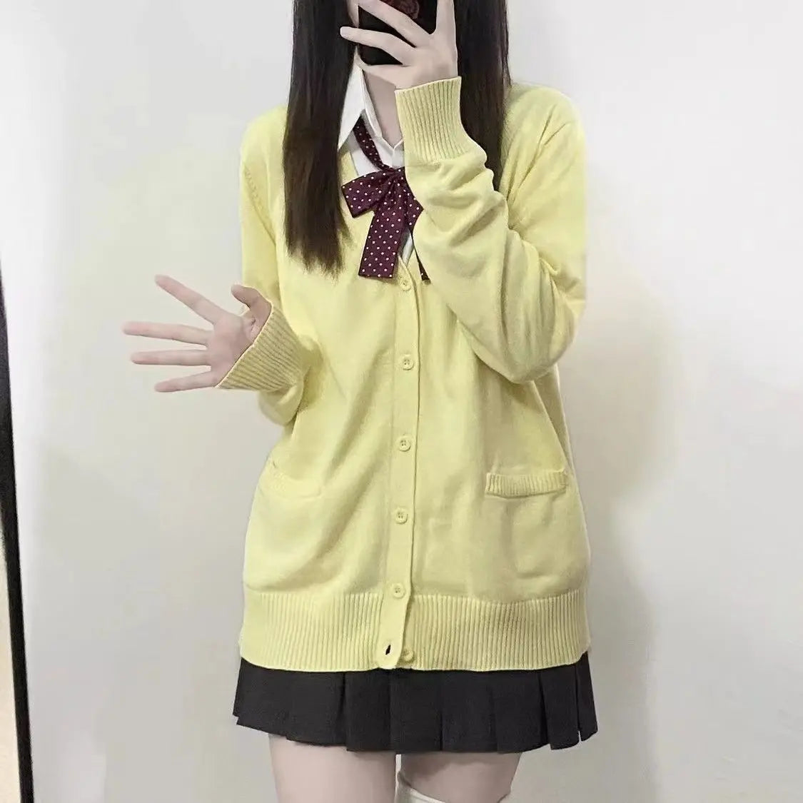 Mikasa pink cardigan sweater with the same style， Anime character COS knitted sweater, original JK uniform sweater jacket LadyShow.Store