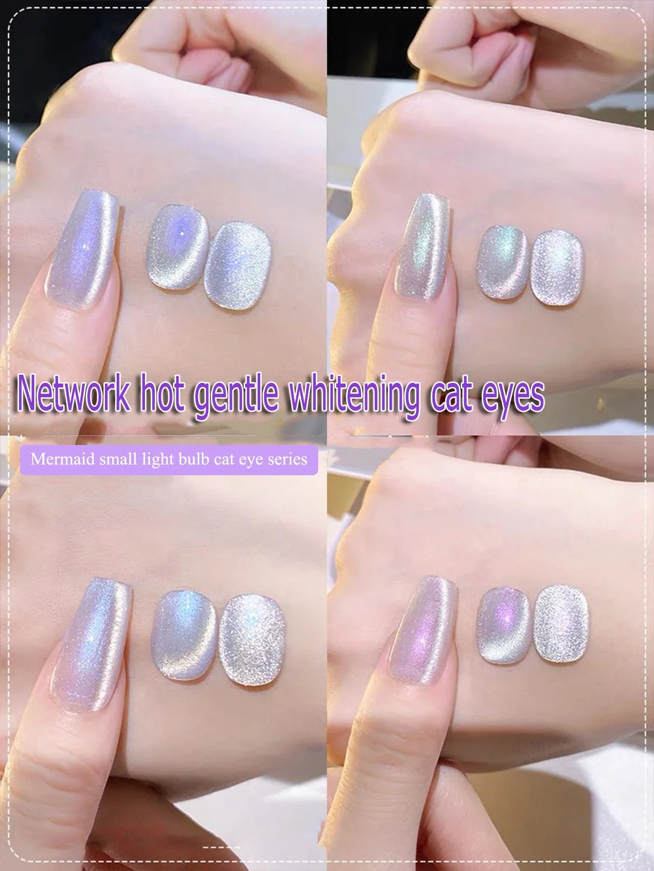 WS Black Glass Cat Magnetic Gel Nail Polish Punk Style Nail Art Manicure Varnis Semi Permanent Gel for Winter Nail Supplies Tri Light Beauty