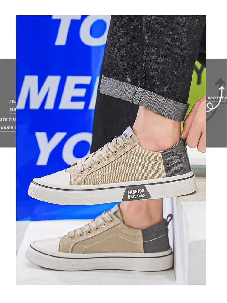 2026 New Summer Men's Breathable Versatile Skateboarding Shoes Men's Soft Bottom Casual Sports Trend Fashion Canvas Shoes 48size Pi-Mart