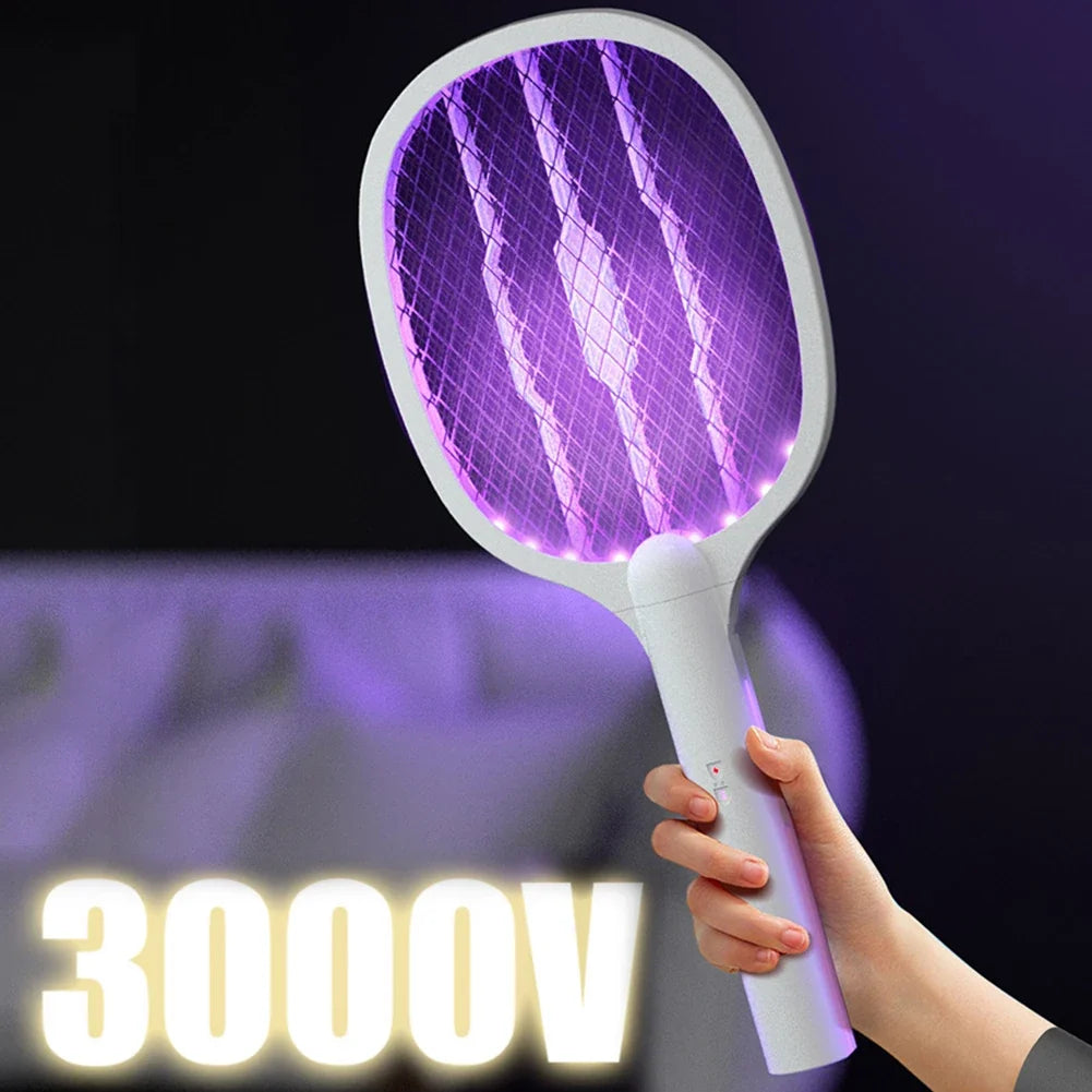 2 in 1 Multi functional Bug Zapper Racket USB Rechargeable Mosquito Killer Safe Electric Mosquito Swatter Pest Control Supplies LadyShow.Store