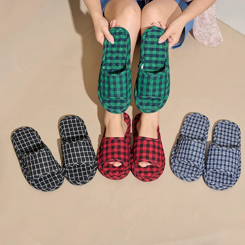 Women Slippers Lightweight Home Shoes Antislip Soft Indoor Fabric Slippers LadyShow.Store
