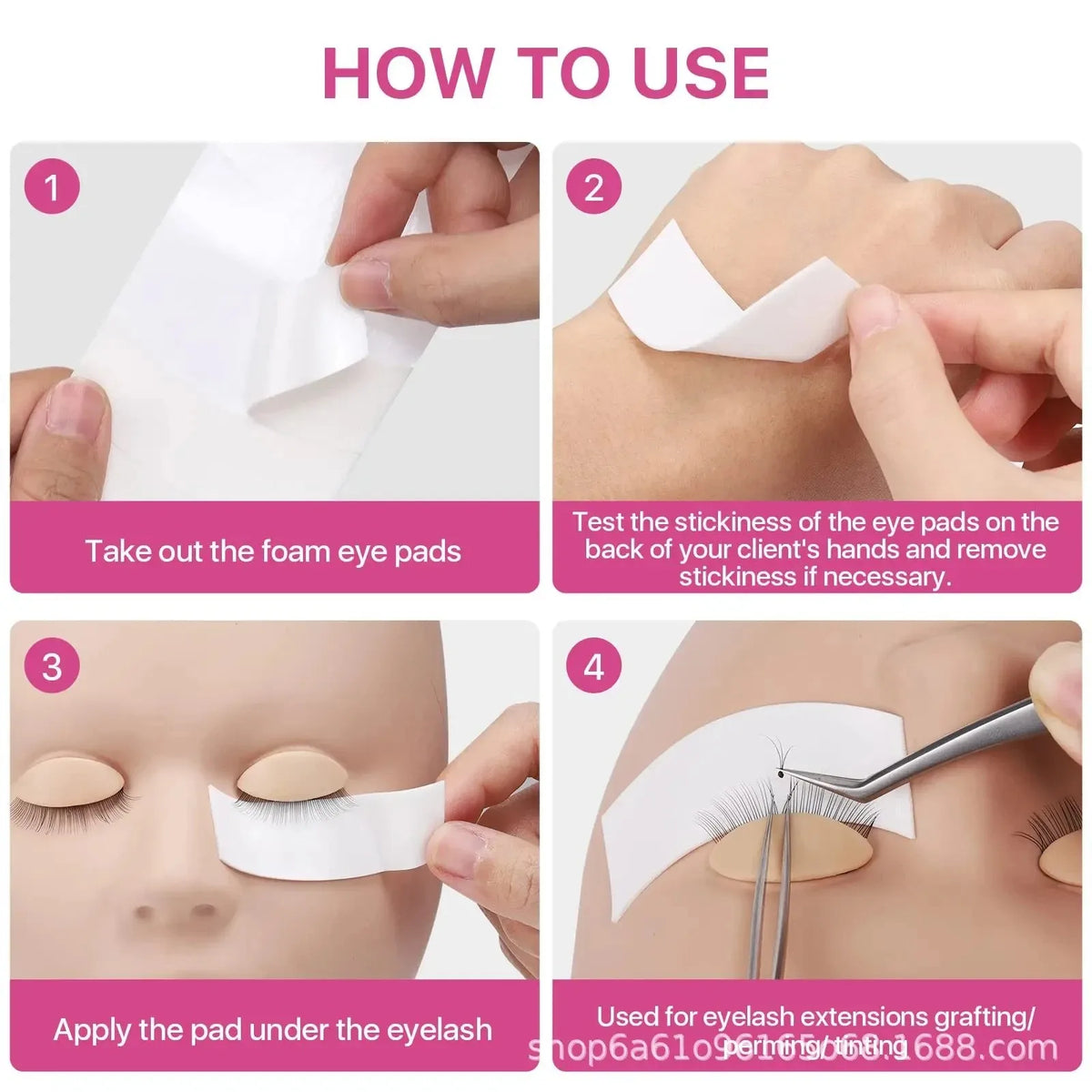 110Pcs Micro Foam Eyepad Painless Lash Supplies PE Foam Eye Patch Easy Remove Tape Makeup Stickers Under Eyelash Pad Patch Pi-Mart