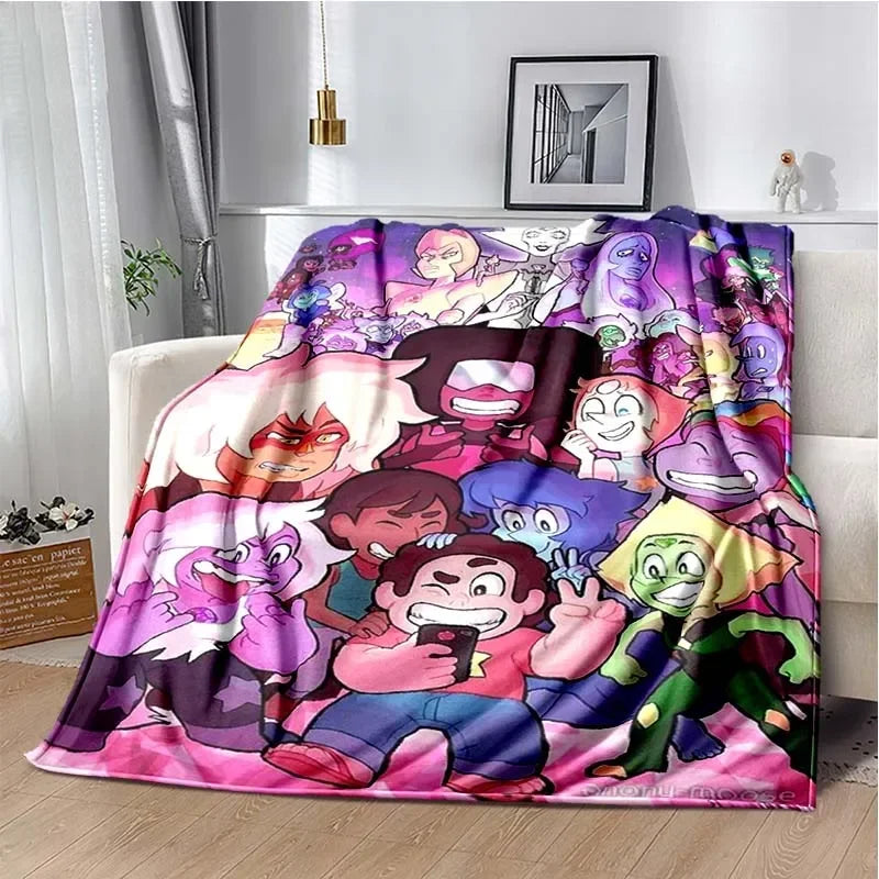Steven Universe Cute Cartoon Blanket Kid's Warm Flannel Throw Blanket for Bed Bedroom Sofa Travel Picnic Blanket Birthday Gift Pi-Mart