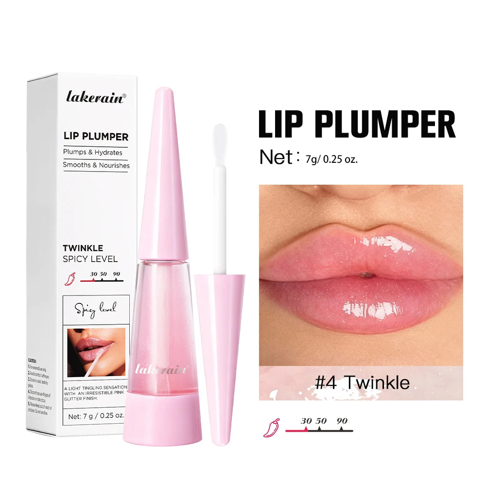 Lakerain Instant Lip Plumper Gloss Oil Lip Long-Lasting Moisturizer Volume Boosting Lip Oil Volumizing & Hydrating Non-Dry Plump Pi-Mart