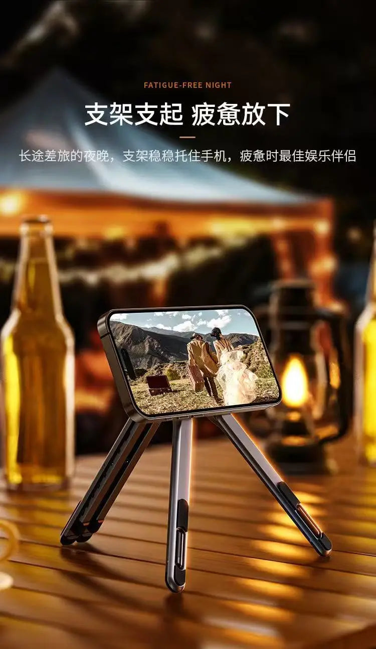 Aluminum Alloy Metal Multifunctional Mobile Phone Stand, Tablet and Laptop Desktop Stand, Foldable, Rotating, Portable, Magnetic Pi-Mart