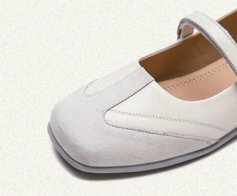DRKANOL 2026 Women Genuine Leather Flat Shoes Summer Shallow Sheepskin Hook And Loop Casual Loafers Ladies Low Heel Single Shoes Pi-Mart