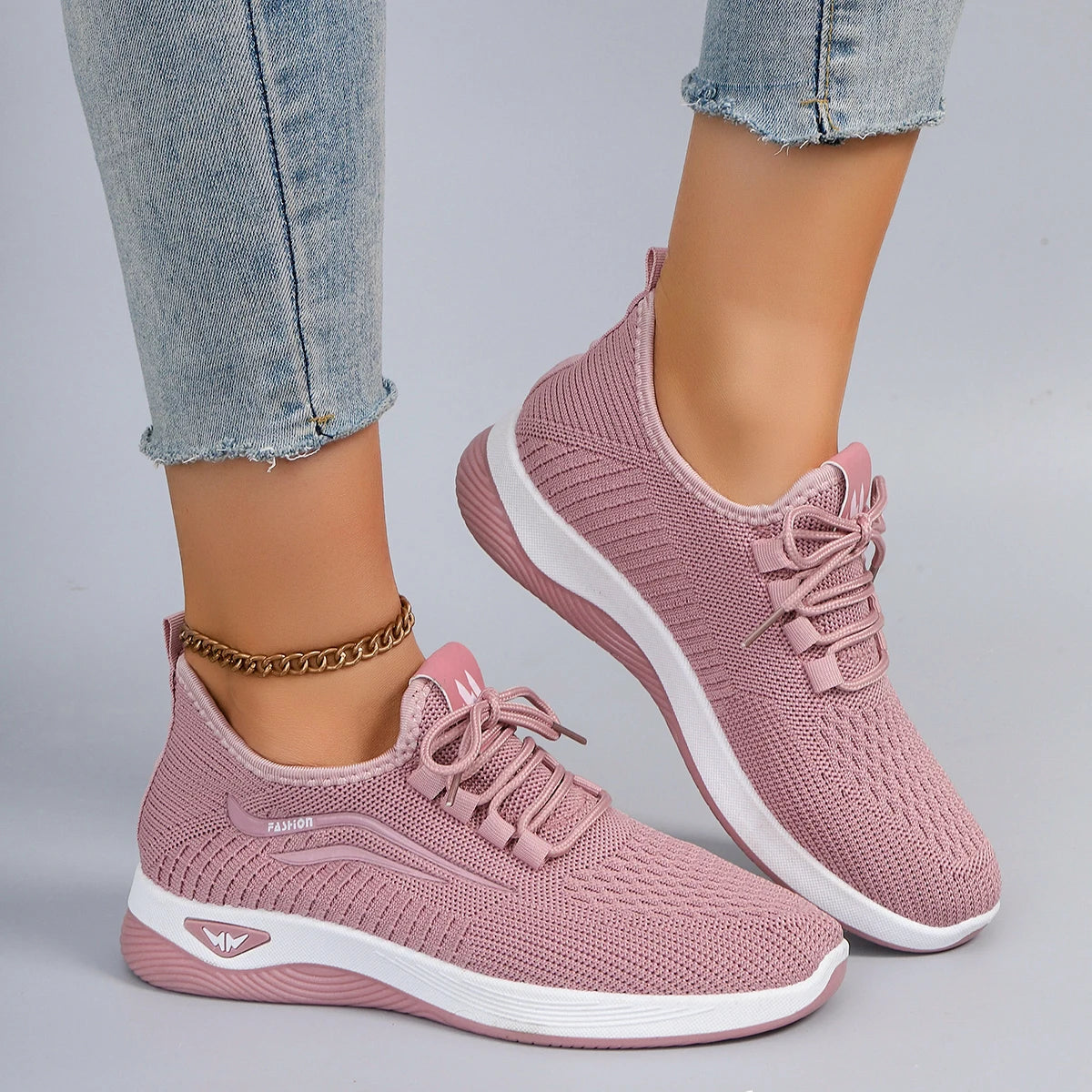 Spring and Autumn New Women's Casual Lace up Comfortable, Breathable, Lightweight and Wear-Resistant Sports Shoes Pi-Mart