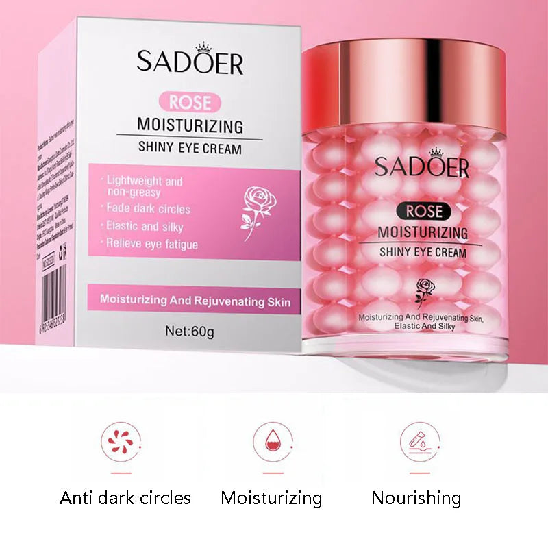 SADOER Rose Eye Cream Anti Dark Circles Removal Eye Bags Firming Moisturizing Beauty Eyes Creams Skin Care Products Tri Light Beauty