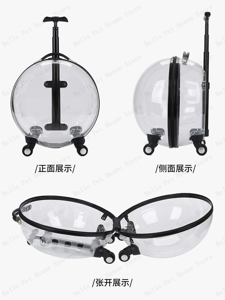 Portable Cat Bag for Going Out Large Capacity Transparent Breathable Pet Trolley Case Cat Travel Bag Pet Supplies Cat nest Pi-Mart