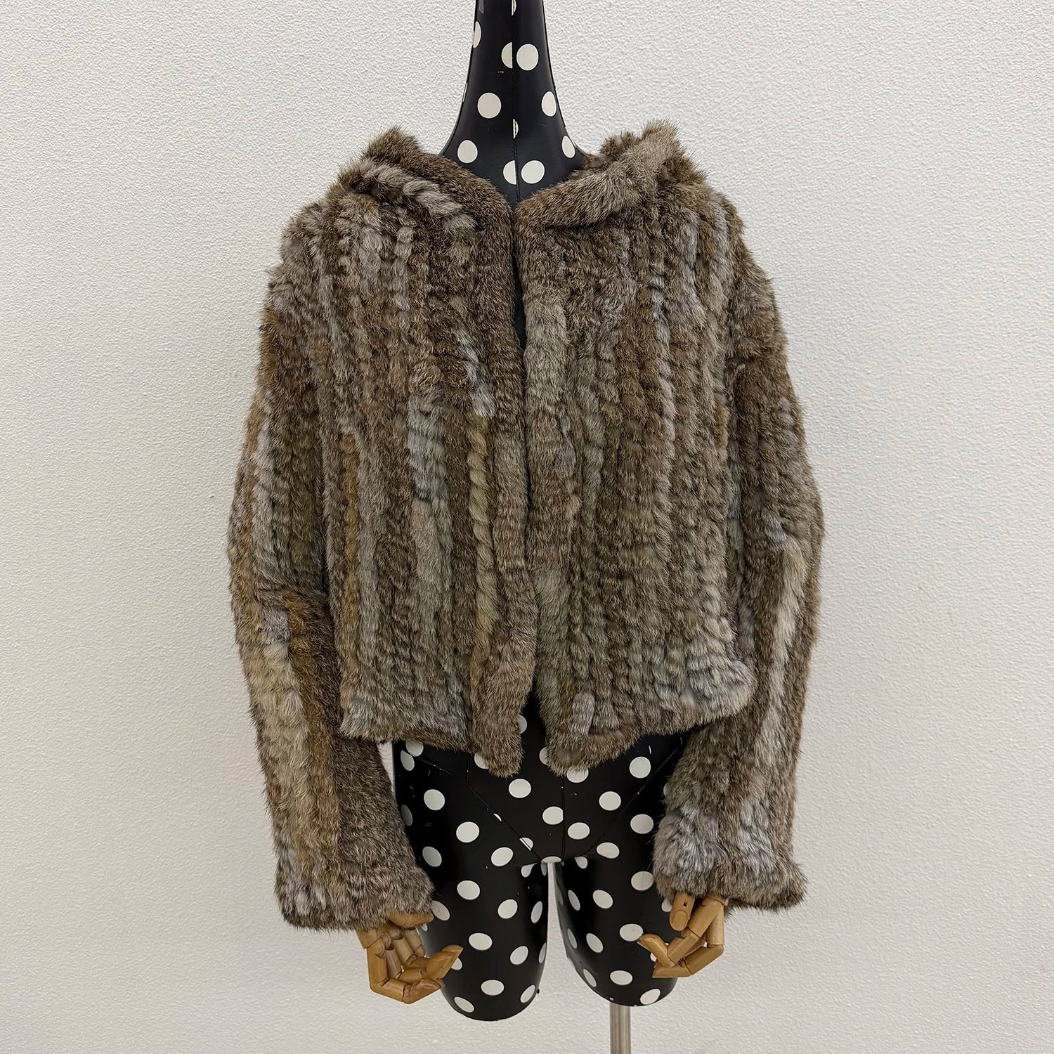 Real Rabbit Fur Hooded Coat Long Sleeve Women Casual Loose Knitted Genuine Fur Jacket With Hood Female Natural Fur Outwear LadyShow.Store
