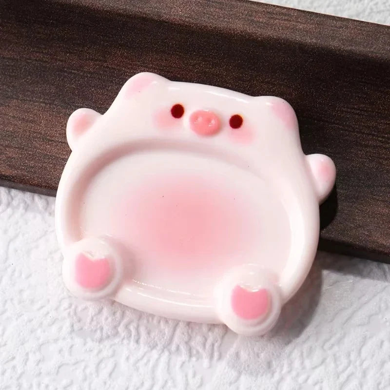 2pcs Cartoon Pig Color Palette Nail Art Mixing Color Drawing Pallet Gel Polish Nail Painting Board Color Palette Manicure Tools Tri Light Beauty