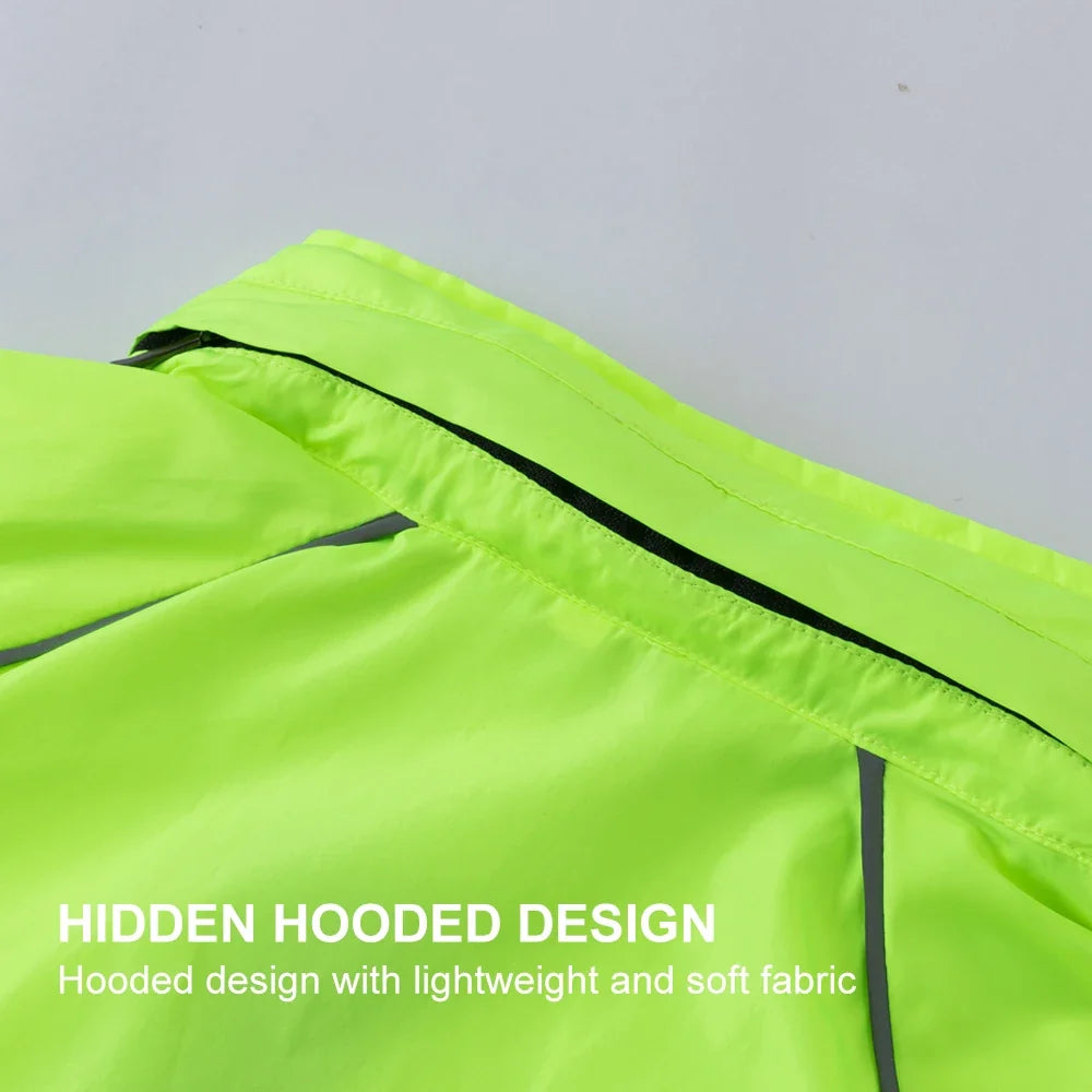 HISERWA Cycling Windbreaker Windproof Waterproof Reflective Bicycle Jacket Ultralight MTB Road Bike Jersey Portable Cycling Coat LadyShow.Store