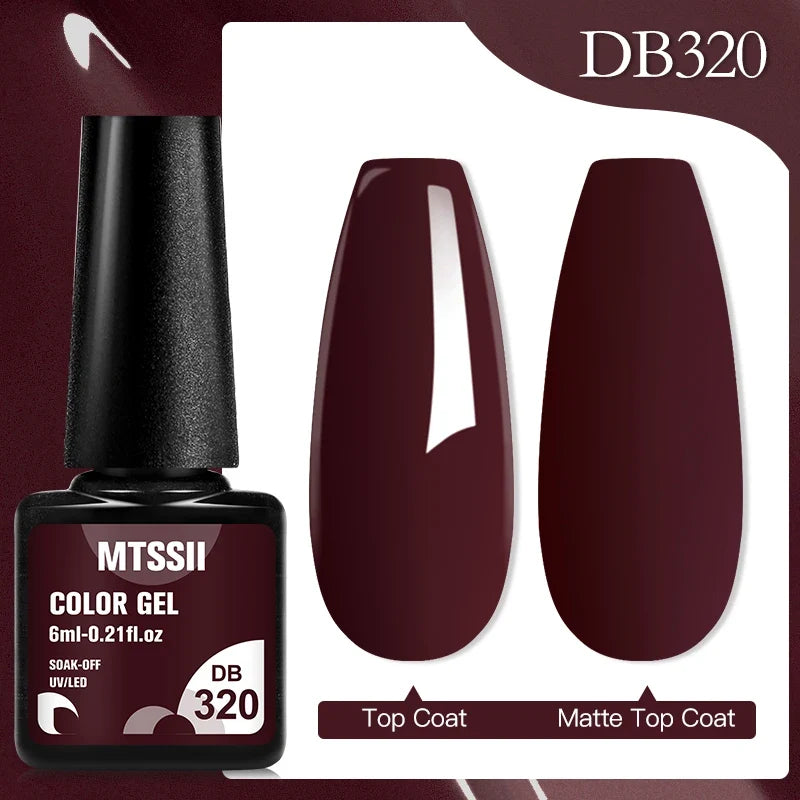 Mtssii 6ML Chocolate Color Gel Nail Polish Brown Semi Permanent UV Gel Autumn Winter Popular Soak Off Nail Art Gel Varnishes Tri Light Beauty