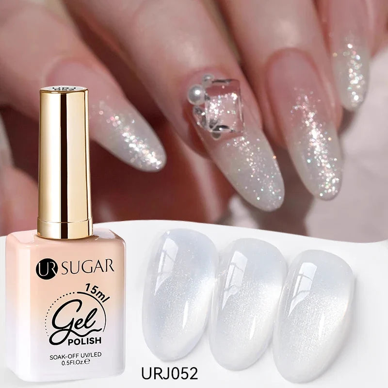UR SUGAR 15ml Jelly Milky White Translucent Color Gel Polish Semi Permanent UV Gel Nail Art Soak Off Gel Varnish Latest Fashion Tri Light Beauty