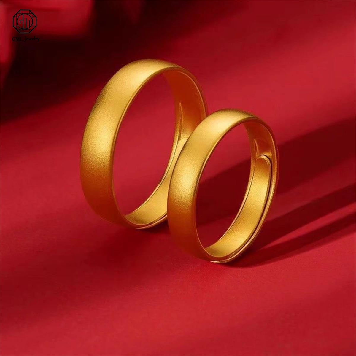 Sand Gold Adjustable Ring Matte Wide Band Openable Fade Resistant Unisex Couple Jewelry Solid Minimalist Gift Pi-Mart