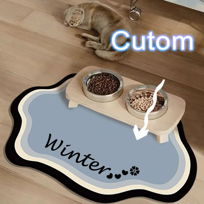  Custom Pet Feeding Mat Cute Shape Dog Diatom Mud Floor Mat Non-Slip Waterproof Home Decoration Dog Feeding Pad Pi-Mart