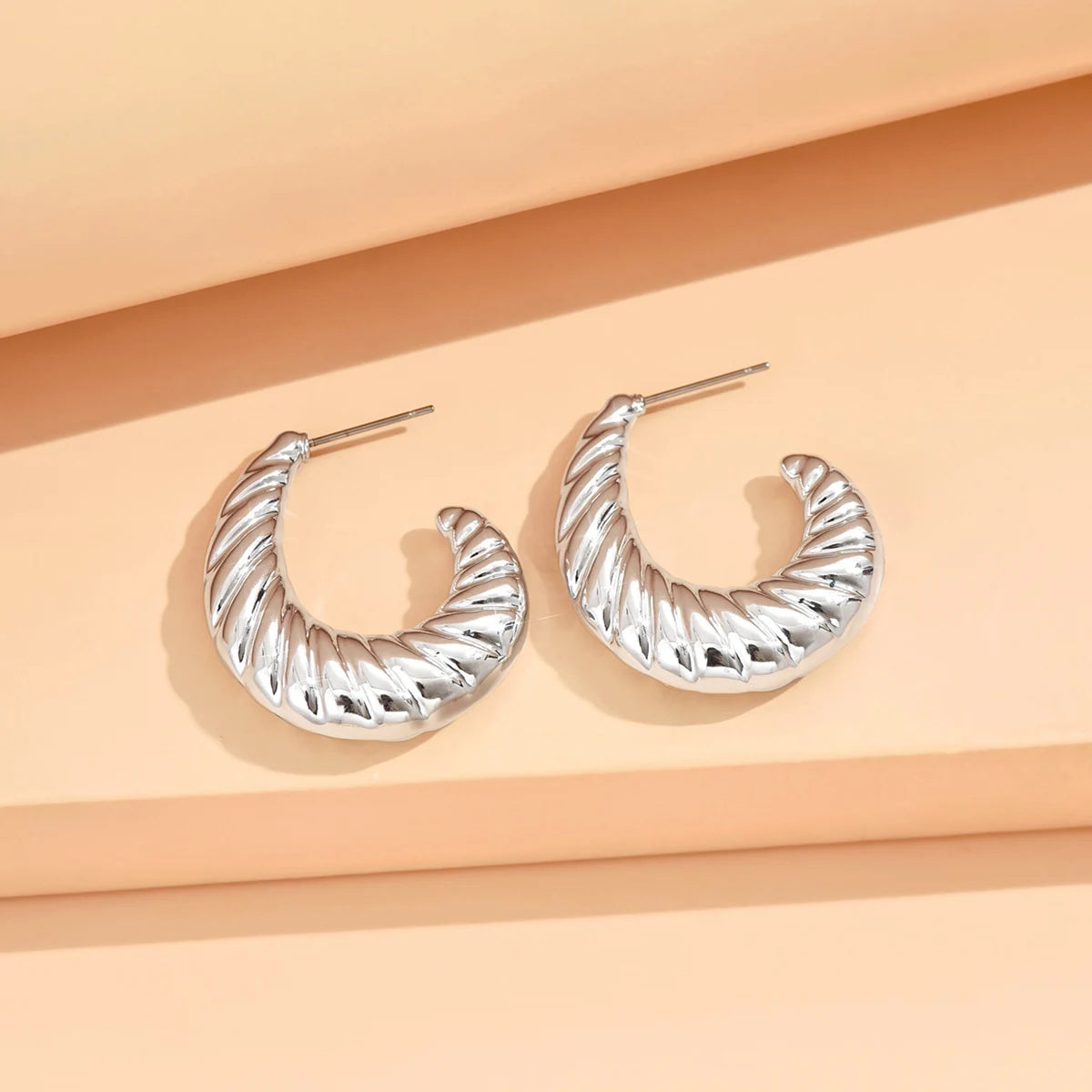 серьги Geometric Irregular Metallic Color Earrings for Women 2024 Minimalist Style Personality Earrings Trendy Jewelry Gift Pi-Mart