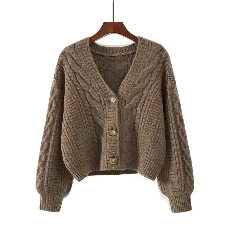 Autumn Winter Fashion Cardigan Sweater Women Knitted Coats Female Solid Long Sleeve Casual Knit Jacket Cardigans Tops Knitwear LadyShow.Store