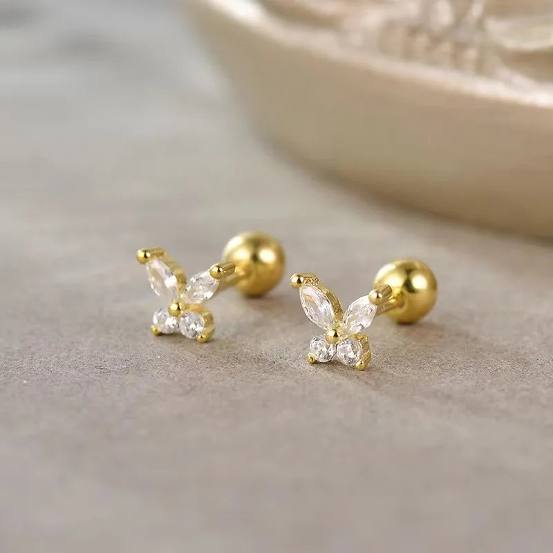 New Fashion Heart Stud Earrings for Women Hypoallergenic Screw Cartilage Helix Earring Girls Piercing Accessories Jewelry Gifts Pi-Mart