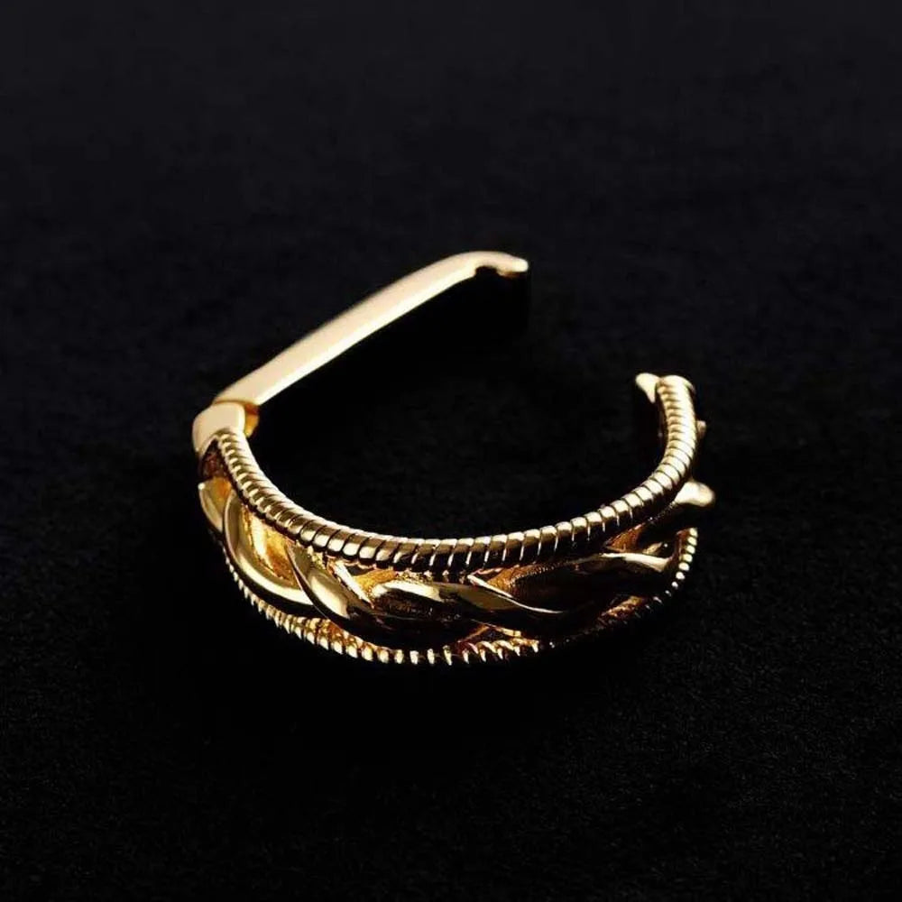 Creative Alloy D-shaped Tie Buckle Cuff Links Shirt Tie Pin Twists Tie Clip Accessories for Suit Mini Tie Knot Fixation Wedding Pi-Mart