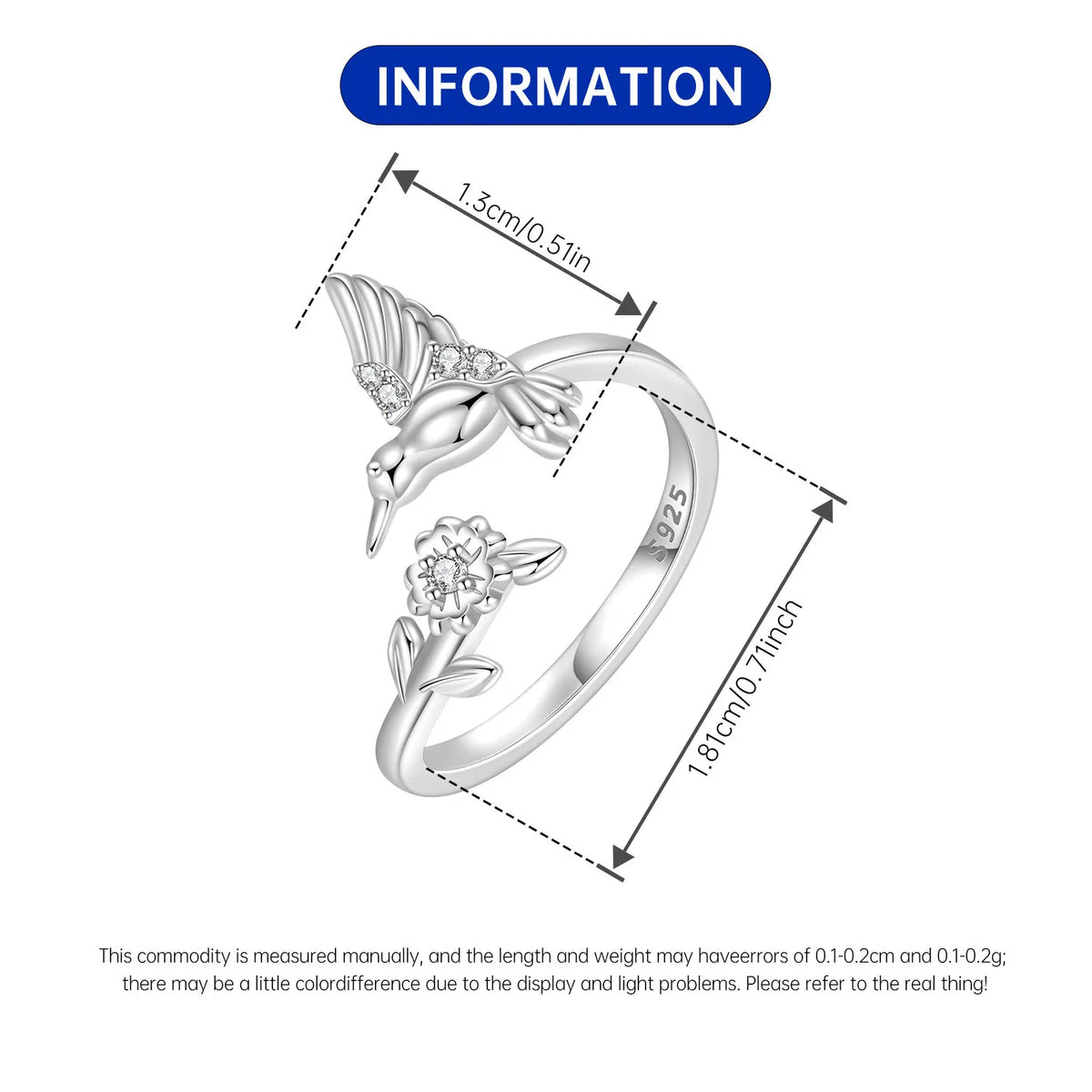 Original 925 Sterling Silver Open Ring Exquisite Panda Dolphin Adjustable Ring Original Daily Fine Jewelry Women Birthday Gifts Pi-Mart