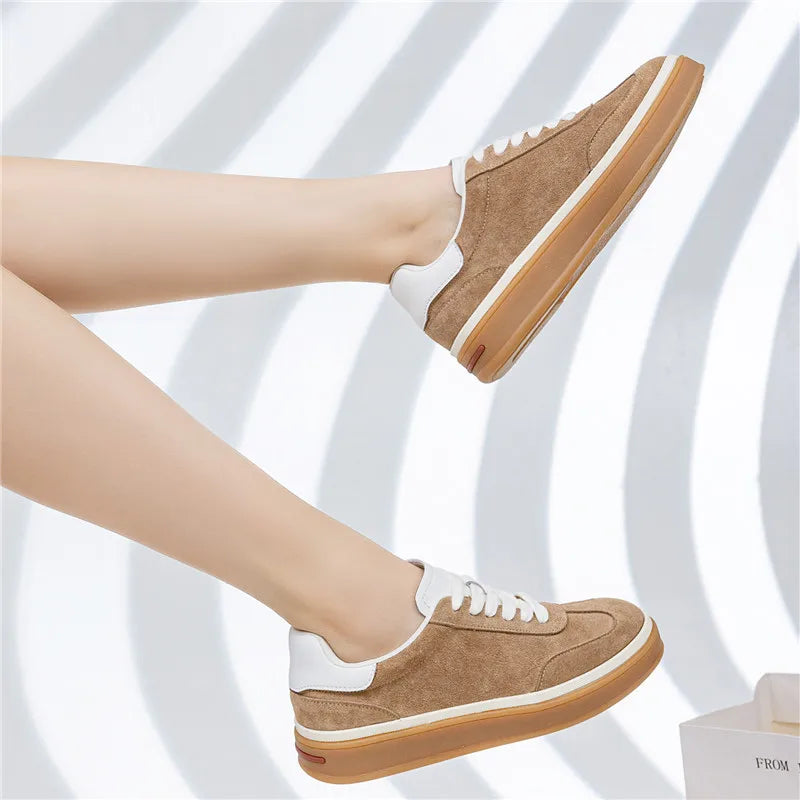 MORAZORA 2026 New Genuine Leather Shoes Women Sneakers Lace Up Spring Summer Fashion Platform Flats Ladies Casual Shoes Pi-Mart
