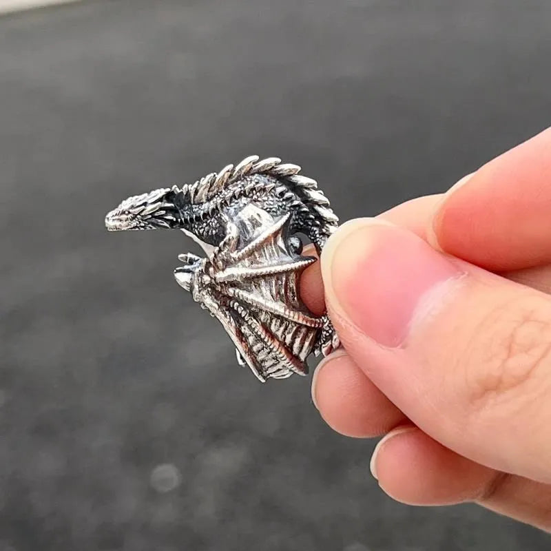 Dragon Rings Gothic Punk Style Pterosaur Wings Opening Adjustable Rings for Men Women Vintage Jewelry Accessories Gifts Pi-Mart