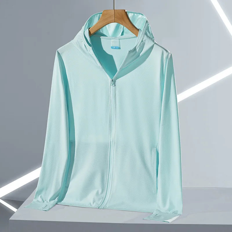 UPF45 UV Sun Protection Clothing Women's Zip Up thin Hoodie Long Sleeve Seatshirt Light Outdoor Fishing Running Hiking Jacket LadyShow.Store
