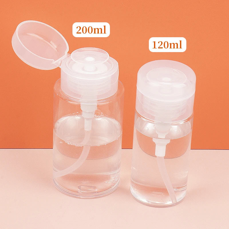 1 Pcs Refillable Bottles Push-type Bottling Empty Pump Dispenser Bottle for Nail Polish and Makeup Remover Bottle Packaging Tri Light Beauty