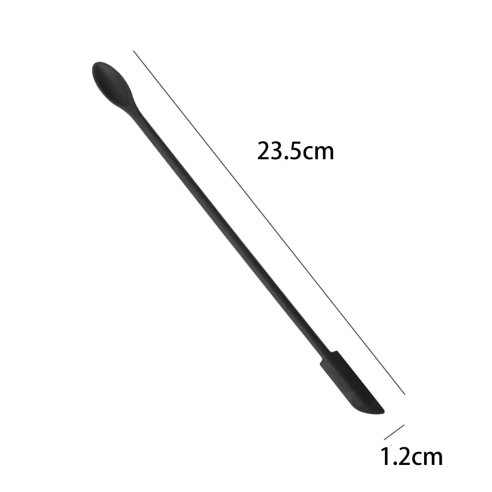 1Pc Silicone Double-End Cosmetic Spoons Odorless Mini Jar Scraper Set for Candle Making, Makeup & Beauty Product Residue Removal Tri Light Beauty