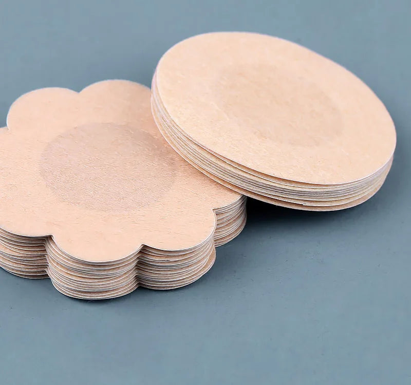 100Pcs Nipple Sticker Disposable Invisible Chest Sticker Non-woven Bra Breast Patch Bra-less Pasties Pad Nipple Cover Stickers Pi-Mart