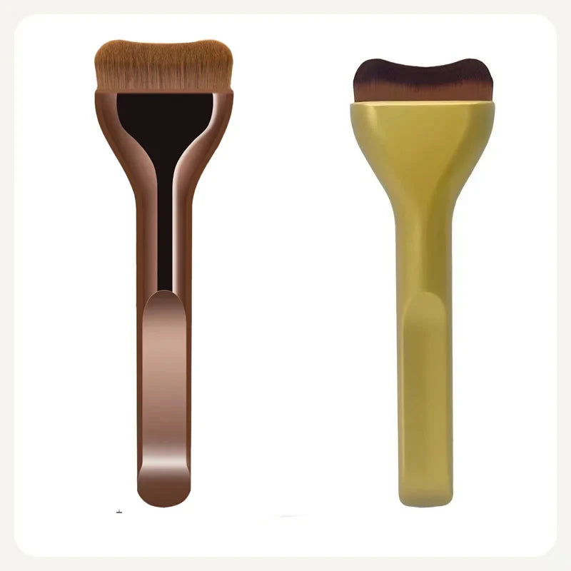 New 2Pcs Professional Foundation Makeup Brushes Soft Dense Hair for Blending Liquid, Cream Flawless Powder Makeup Beauty Tools Tri Light Beauty