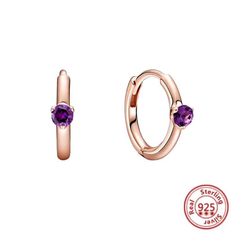 Hot Sale 925 Sterling Silver Heart Earrings Fit Original Charms Hoop Earrings For Women Girls Stud Earring Fine Jewelry Gifts Pi-Mart