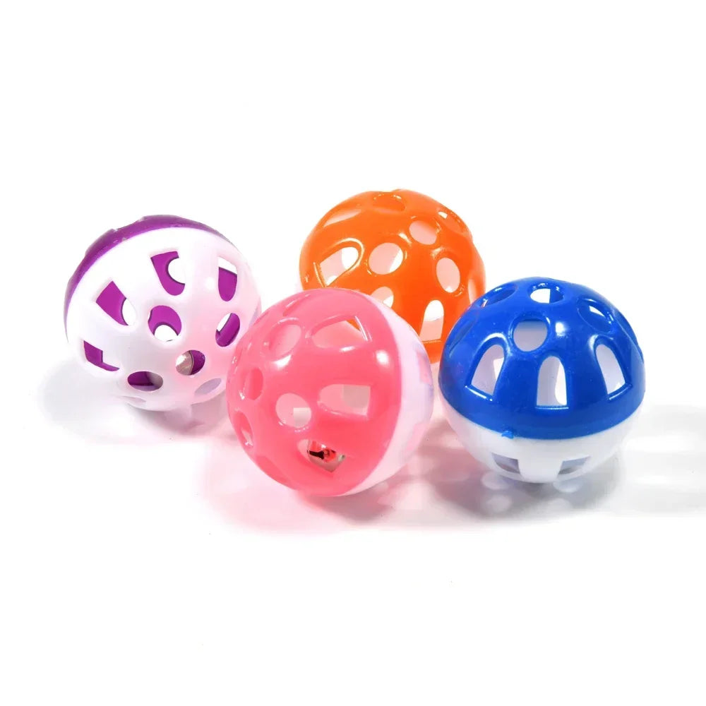 10pcs Pet Parrot Toy Colorful Hollow Rolling Bell Ball Bird Toy Parakeet Cockatiel Parrot Chew Cage Fun Toys Pet Bird Supplies Pi-Mart