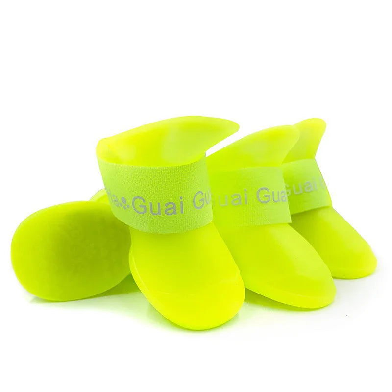Pet silicone rain shoes anti-dirty non-slip waterproof dog shoes soft bottom footwear small dogs cats teddy Shoes Pi-Mart