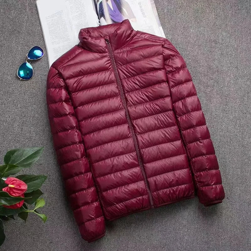 0-10℃ Men's Winter Jacket Ultra Light Duck Down Jackets Portable Hooded Puffer Feather Thin Parkas Windproof Outerwear Coat 5XL LadyShow.Store