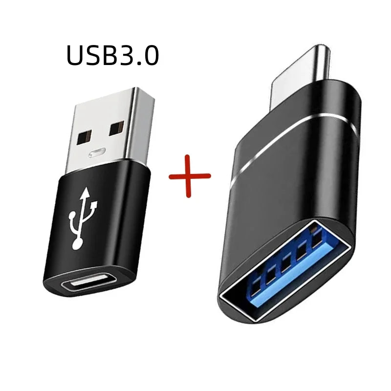 2PCS USB 3.0 To Type C OTG Charger Adapter Connector Type-C to USB Male To Type-c Adapt Converter for PC MacBook Car USB ipad Pi-Mart