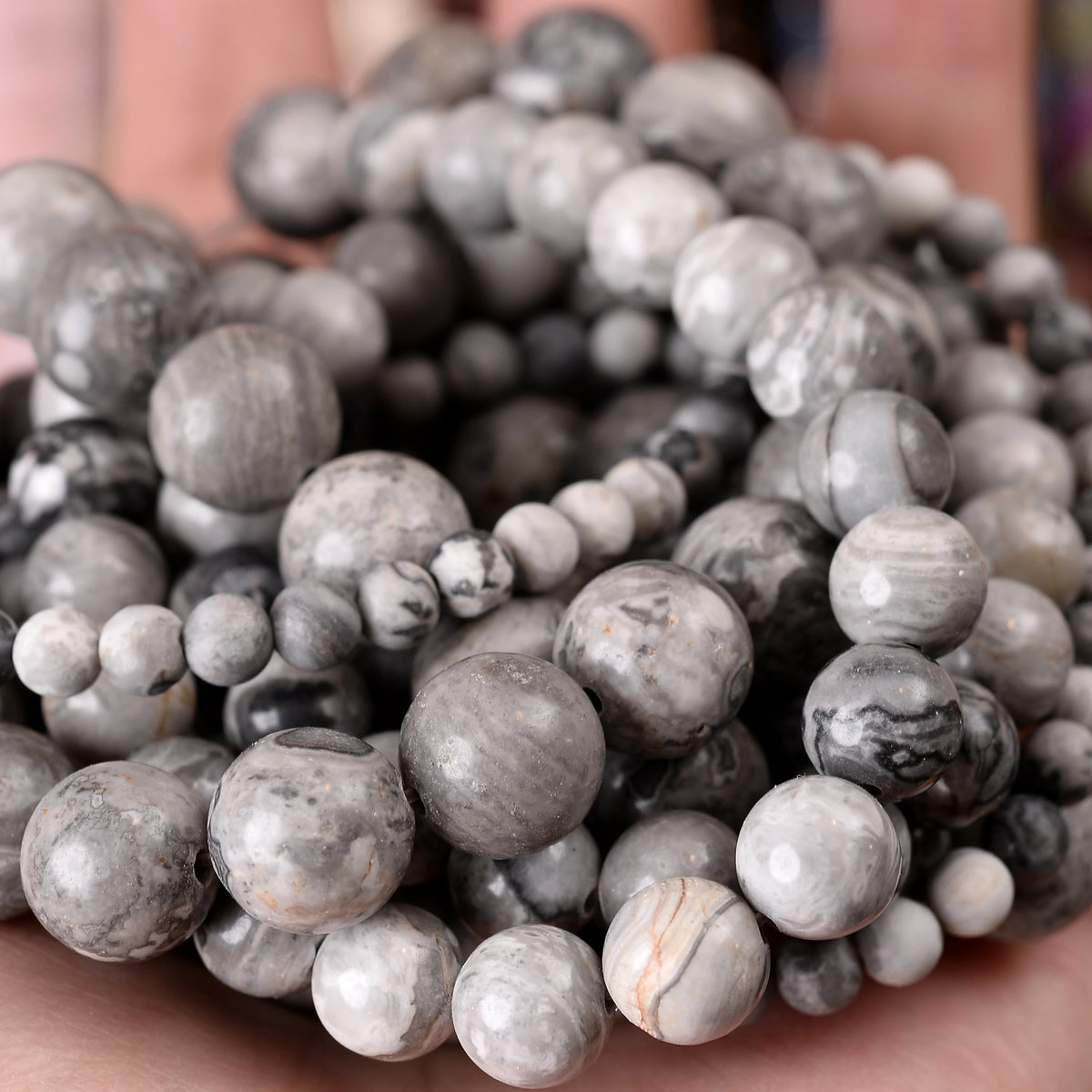 Natural Stone Beads Lava Jaspers Tiger Eye Quartz Agates Round Loose Beads for Jewelry Making DIY Bracelet Accessories 4-12MM Pi-Mart