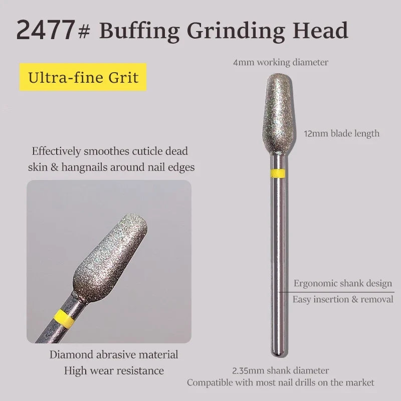 Electric Diamond Nail Drill Bit Sand Nail Files Cuticle Polishing Manicure Tool for Professional Nail Cleaning And Polishing Tri Light Beauty