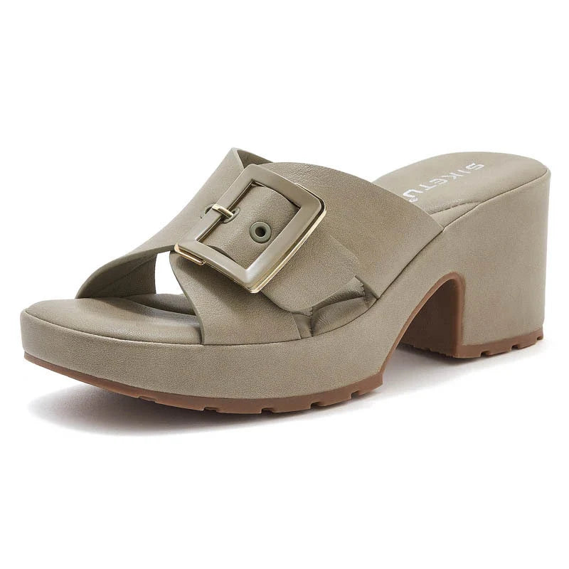 New 2025 Spring Summer Thick-Soled Sandals For Women Casual And Comfortable Large-Size Metal Buckle Slippers Casual Versatile LadyShow.Store