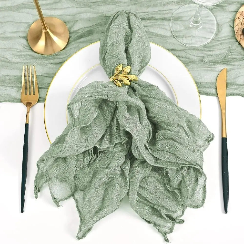 Party Supply Table Decoration Gauze Napkin Soft Thin Cotton Napkin Retro Reusable Placemats Hotel Pi-Mart