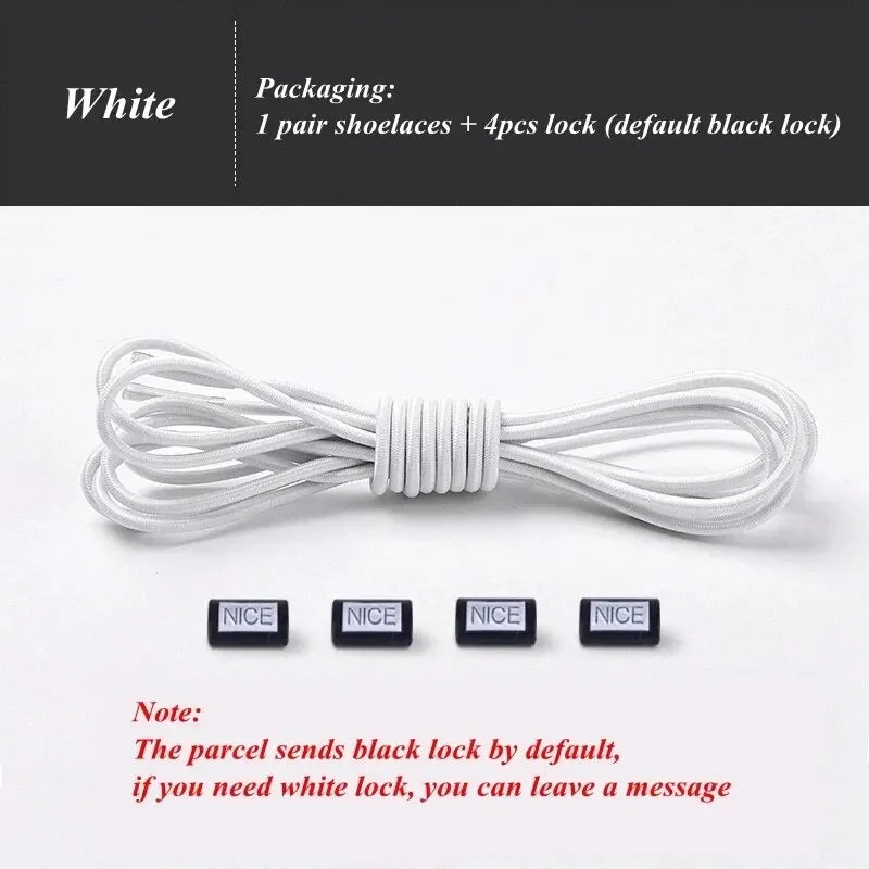 Fashion No Tie Shoelaces Elastic Laces Sneakers Flat Shoe Laces Without Ties Kids Adult Quick Shoelace One Size Fits All Shoes Pi-Mart