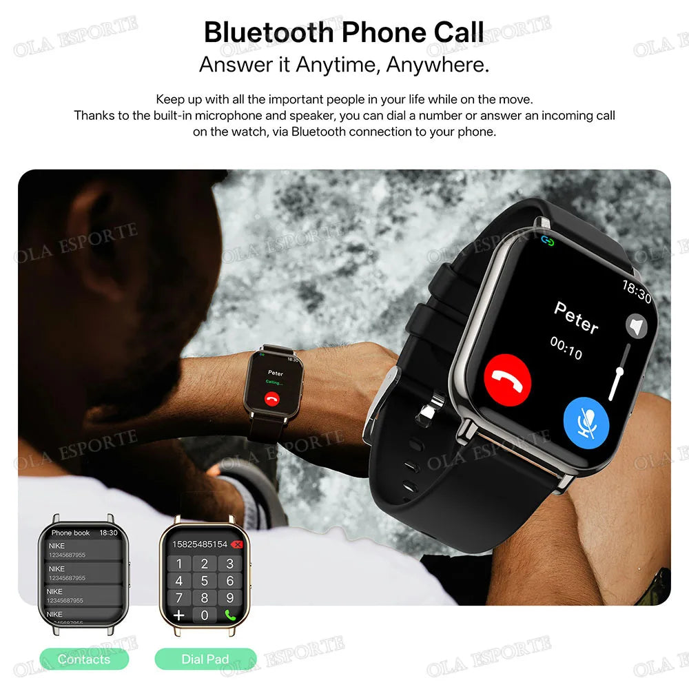2026 Upgraded Smart Watch Heart Rate Blood Oxygen/Pressure Sleep Monitoring Bluetooth Call Voice Assistant Sport Mode Smartwatch LadyShow.Store