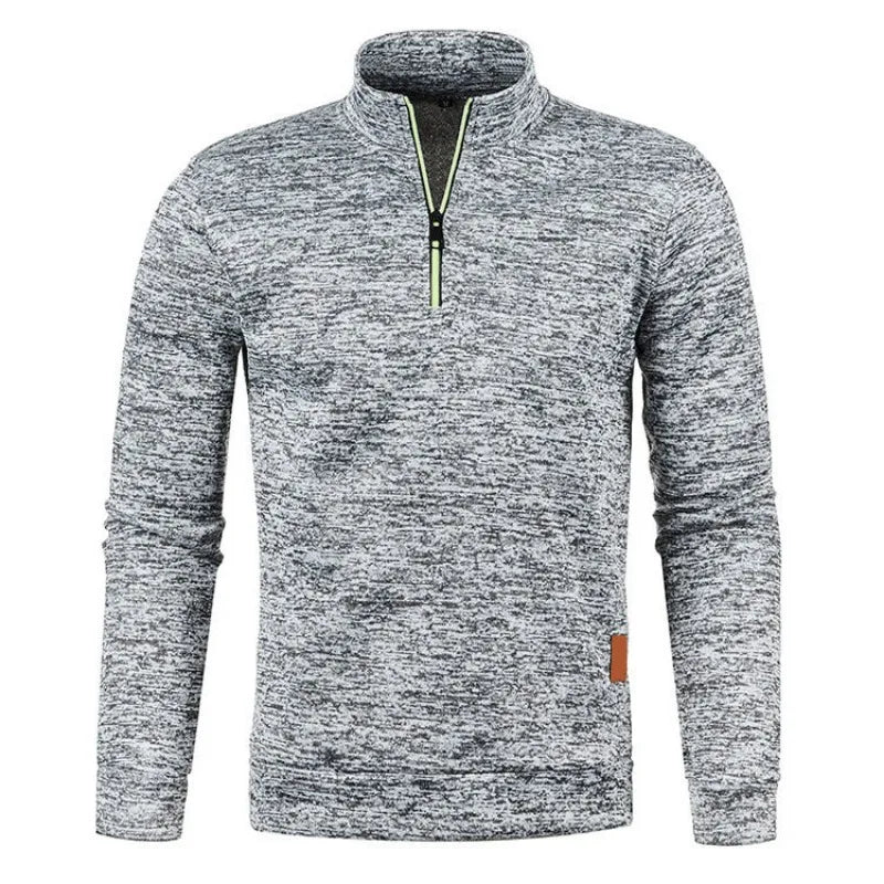 Autumn Men's Half Zipper Sweatshirts Long Sleeve Solid Color Pullover Turtleneck Streetwear Winter Warm Jacket Sport Coats Pi-Mart