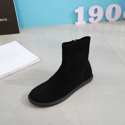 Autumn Women Shoes Fashion Casual Suede Ankle Boots Female Brown Chelsea Fashion student boots Pi-Mart