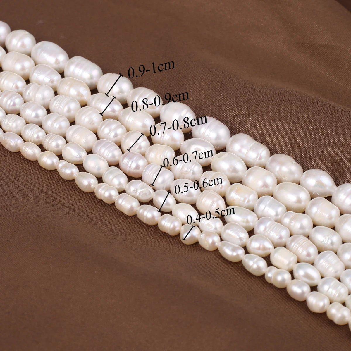 A Natural Freshwater Pearl Bead Rice Shape Christmas Gift Ladies White Jewelry Making DIY Fashion Bracelet Necklace Accessories Pi-Mart