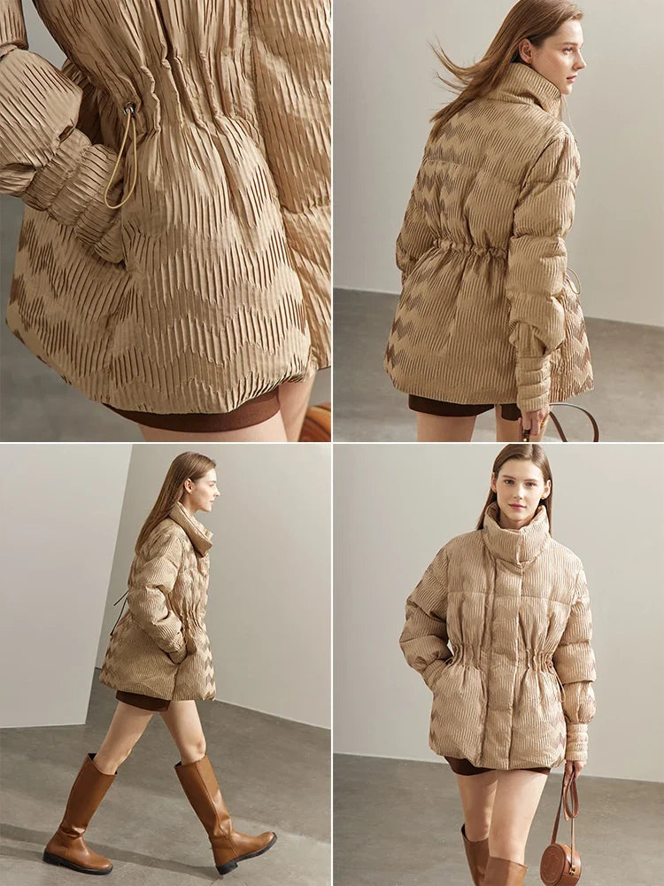 AMII Minimalist Duck Down Puffer Coat Women Winter 2026 Lightweight Stand Collar Lapel Warm Outerwear New Jackets 12344052 LadyShow.Store