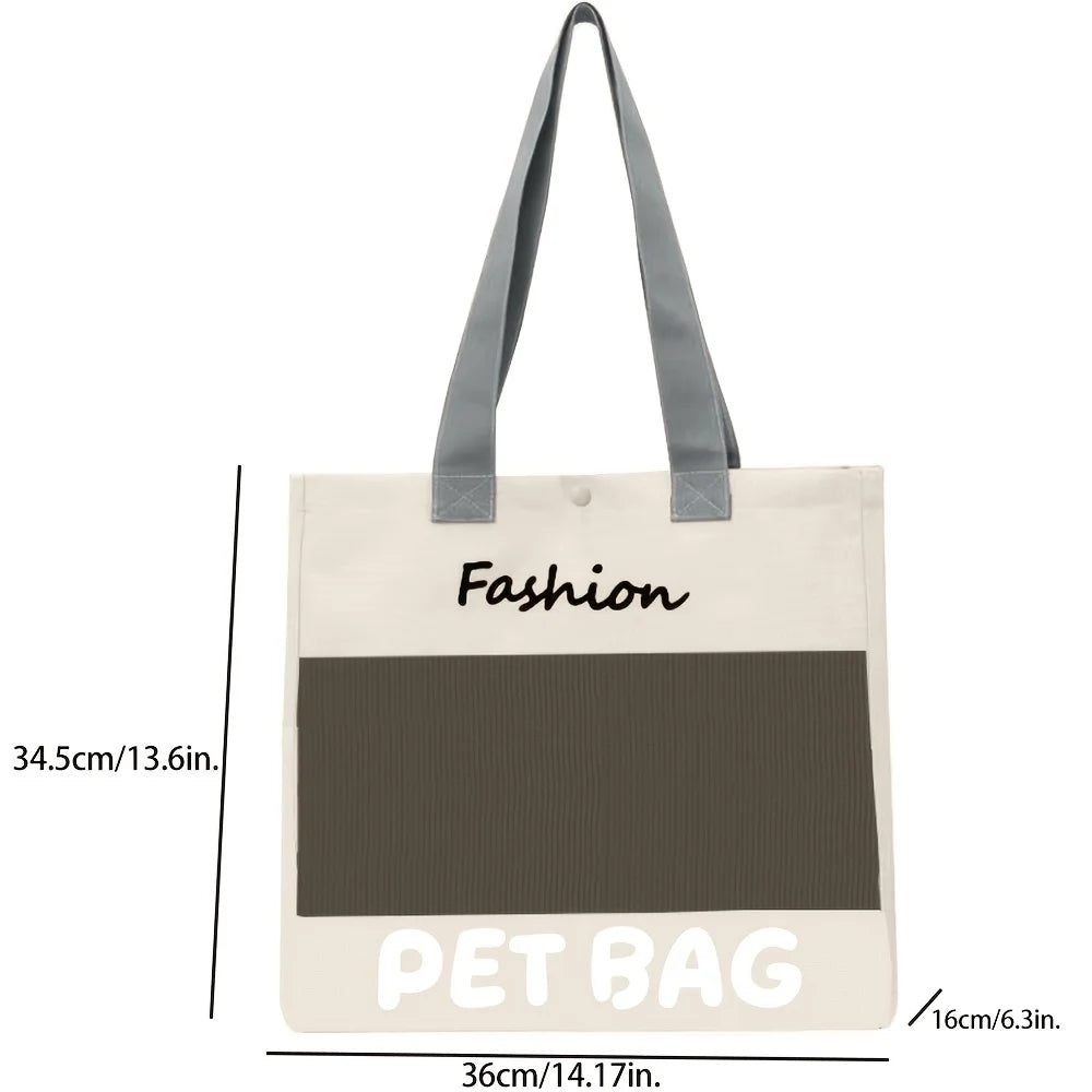 Fashion Portable Pet Tote Bag Breathable Mesh Cat Dog Shoulder Bag Outdoor Travel Handbag Small Puppy Kitten Transport Bag Pi-Mart